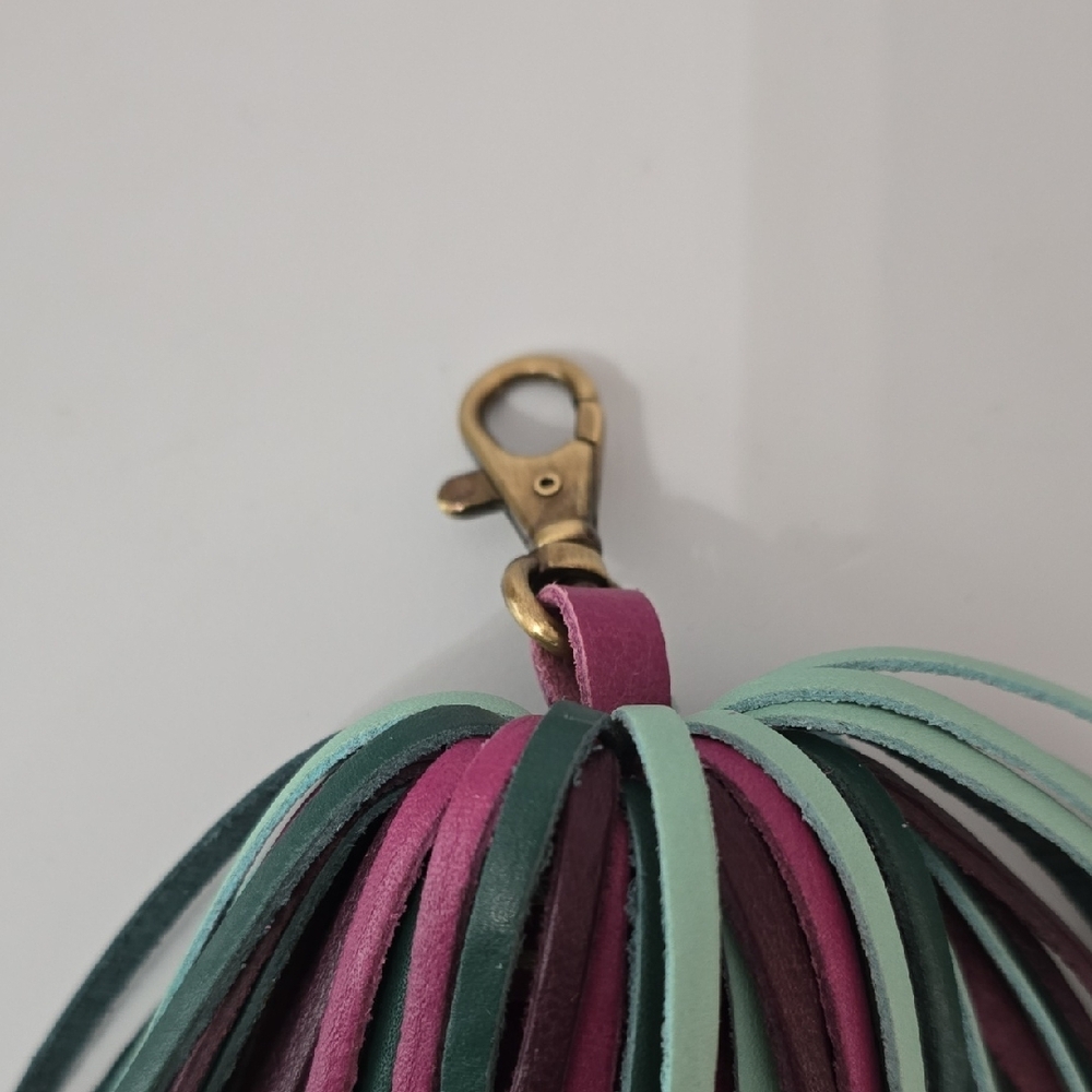 Portland Leather Goods Multicolor Cousin It Tassel Keychain - Picture 4 of 4